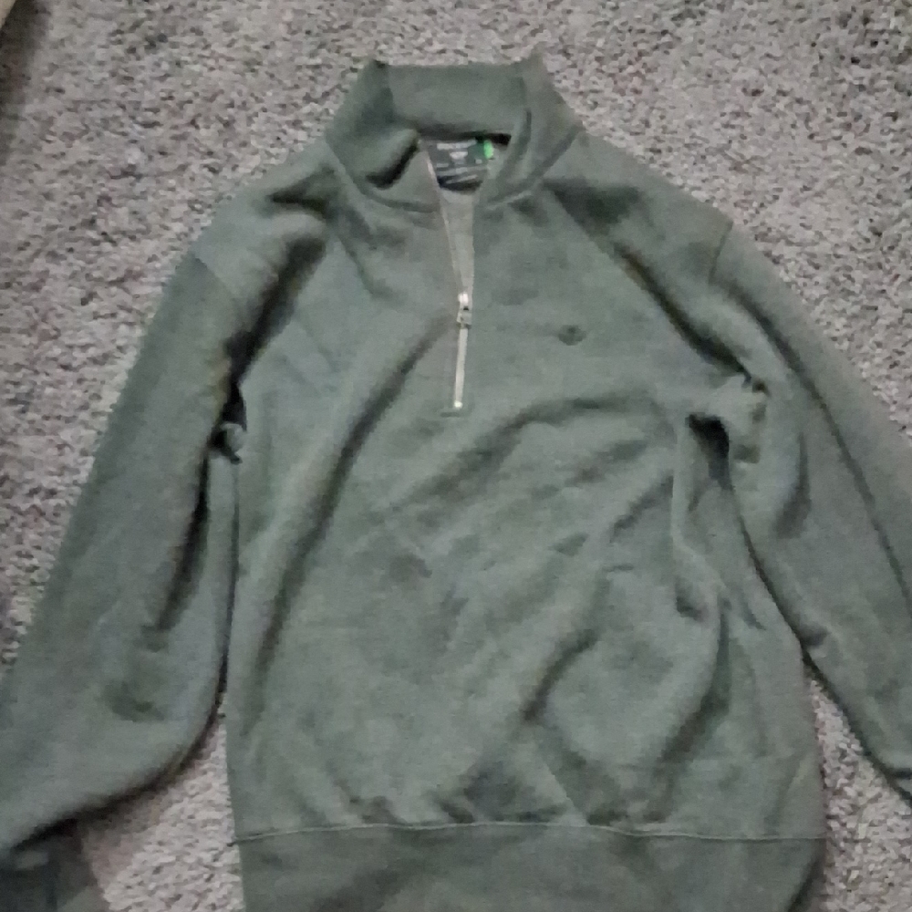 Dockers Gray Zip Up Sweater with Standing Collar